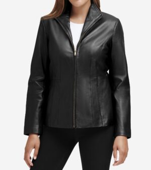 Women's Wing Collar Leather Jacket